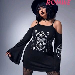 Long sleeve/cold shoulder black Gothic type dress.